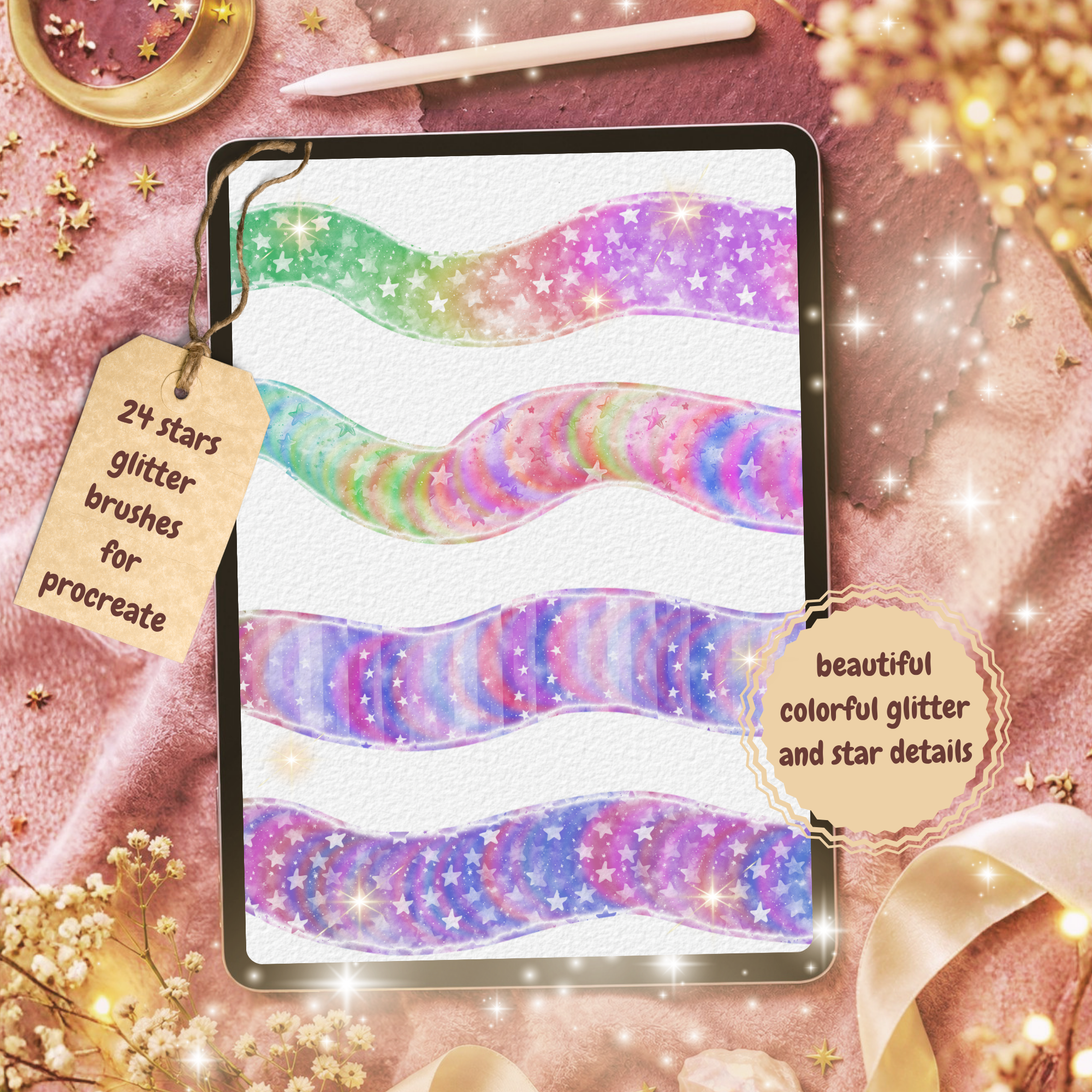 Colorful stars brushset for Procreate