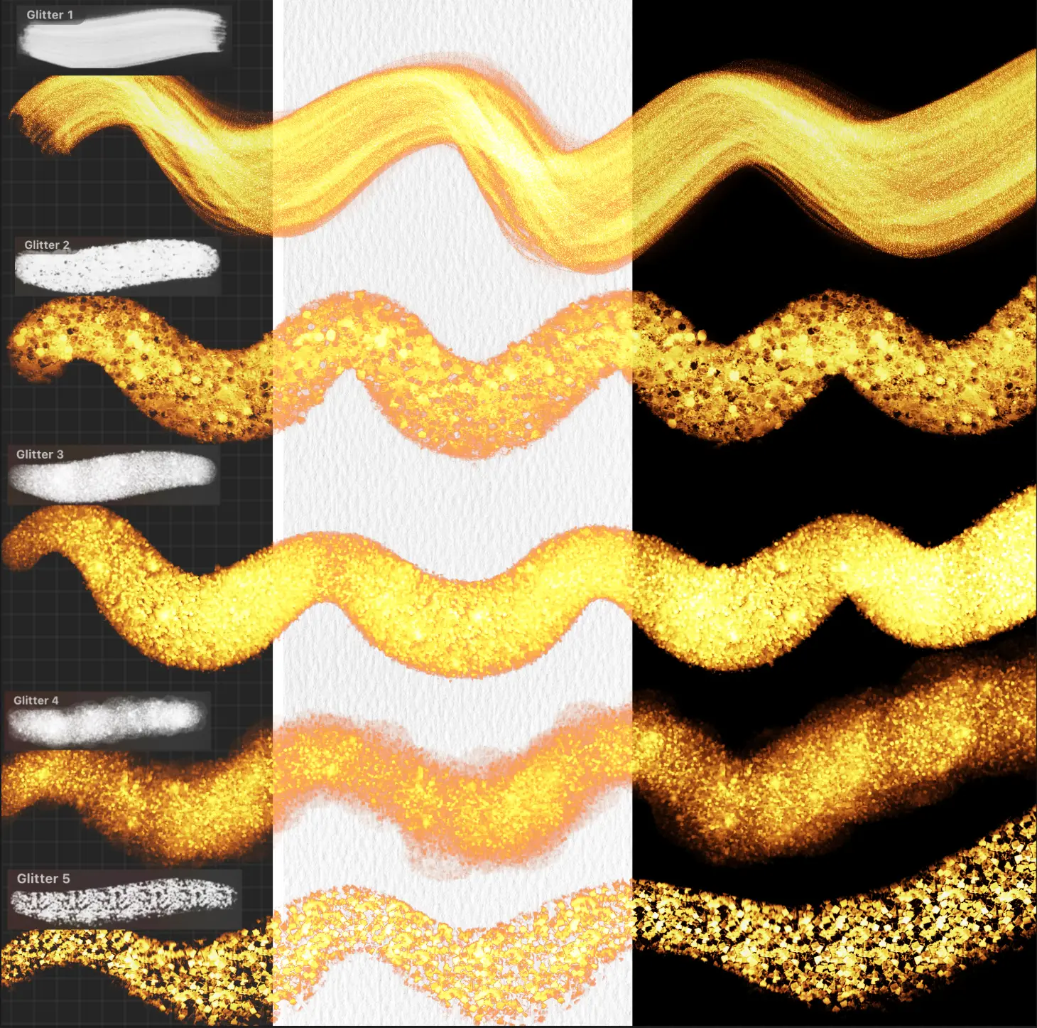 Glitter Brushes for Procreate: Sparkly Digital Art Brush Set - Pack 1 - Image 2