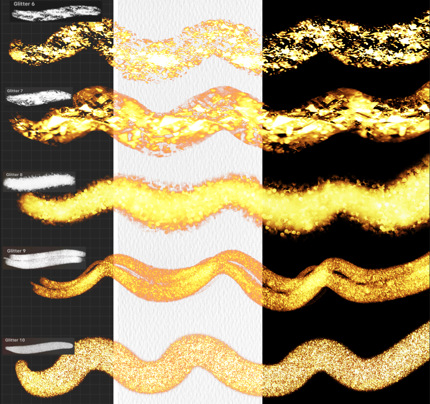 Glitter Brushes for Procreate: Sparkly Digital Art Brush Set - Pack 1 - Image 3
