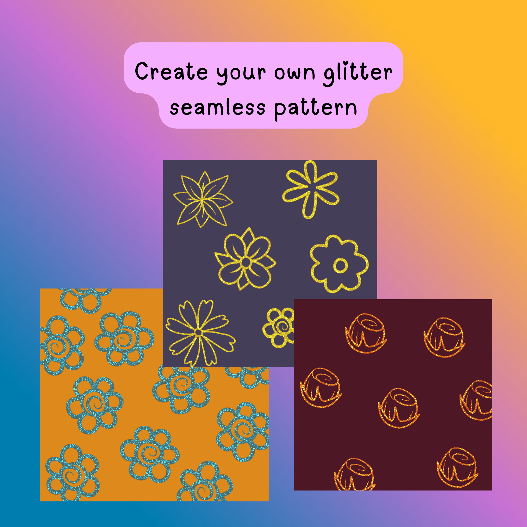 20 Procreate Glitter Stamps ✨ Floral & Heart Stamp Brushes - Image 5