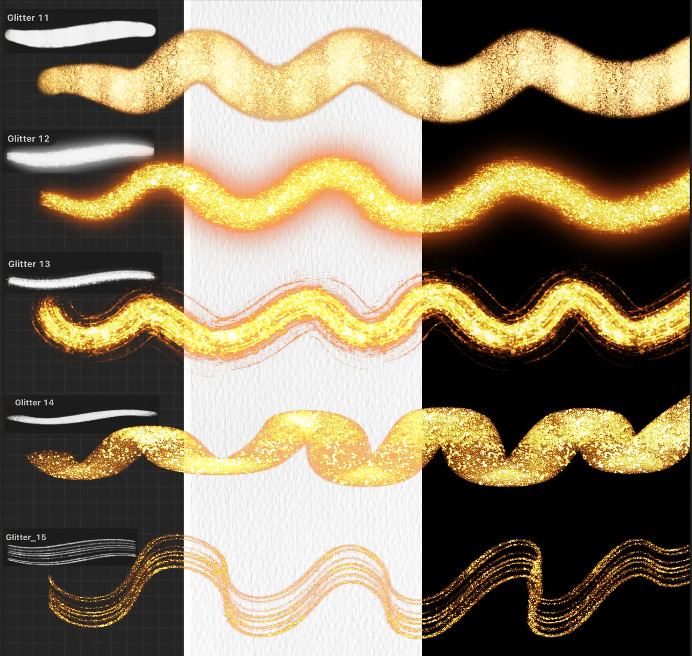 Glitter Brushes for Procreate: Sparkly Digital Art Brush Set - Pack 1 - Image 4