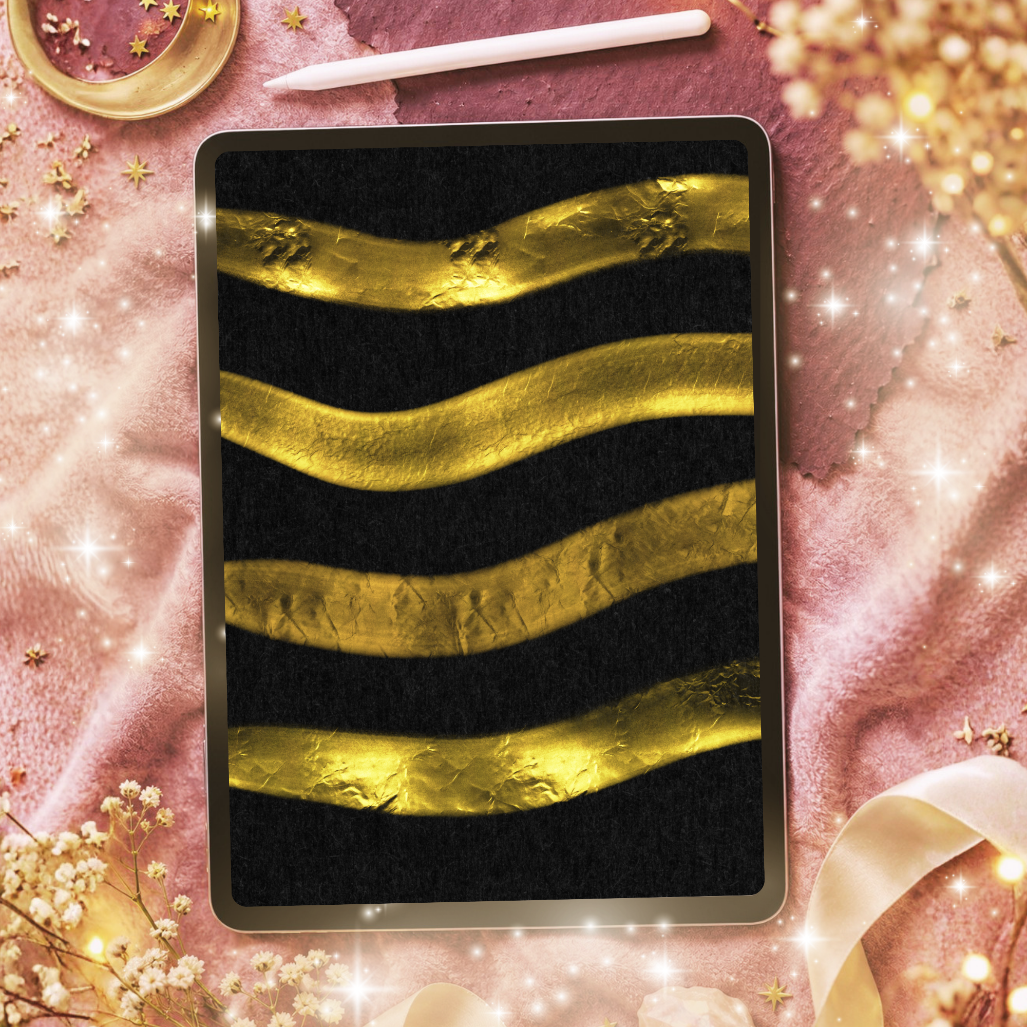 31 Gold Foil Brushes for Procreate – Metallic Lettering & Luxury Design Brushes - Image 7