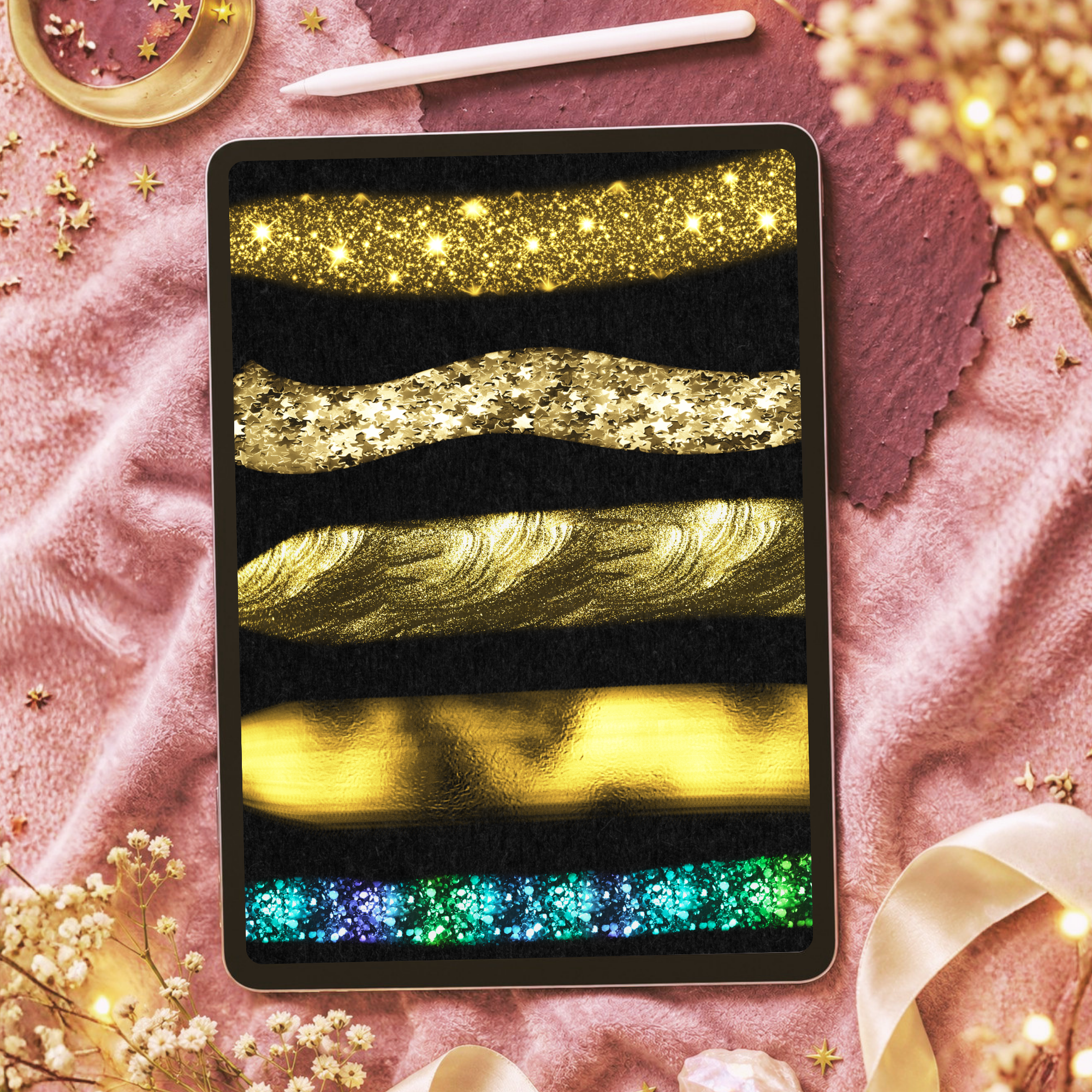 67 Glitter Brushes for Procreate ✨ Bonus Stamps & Swatches - Image 5