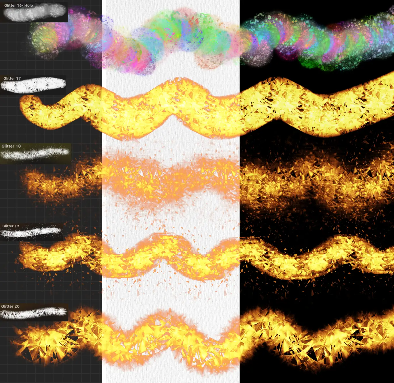 Glitter Brushes for Procreate: Sparkly Digital Art Brush Set - Pack 1 - Image 5