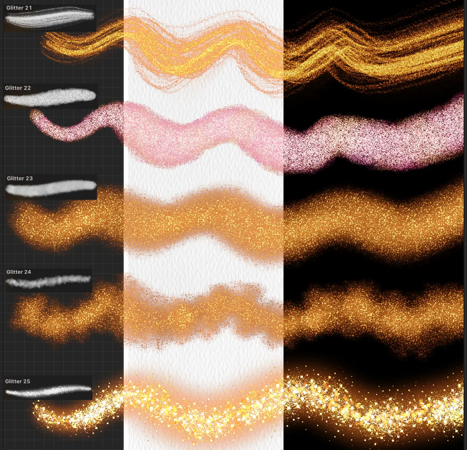 Glitter Brushes for Procreate: Sparkly Digital Art Brush Set - Pack 1 - Image 6