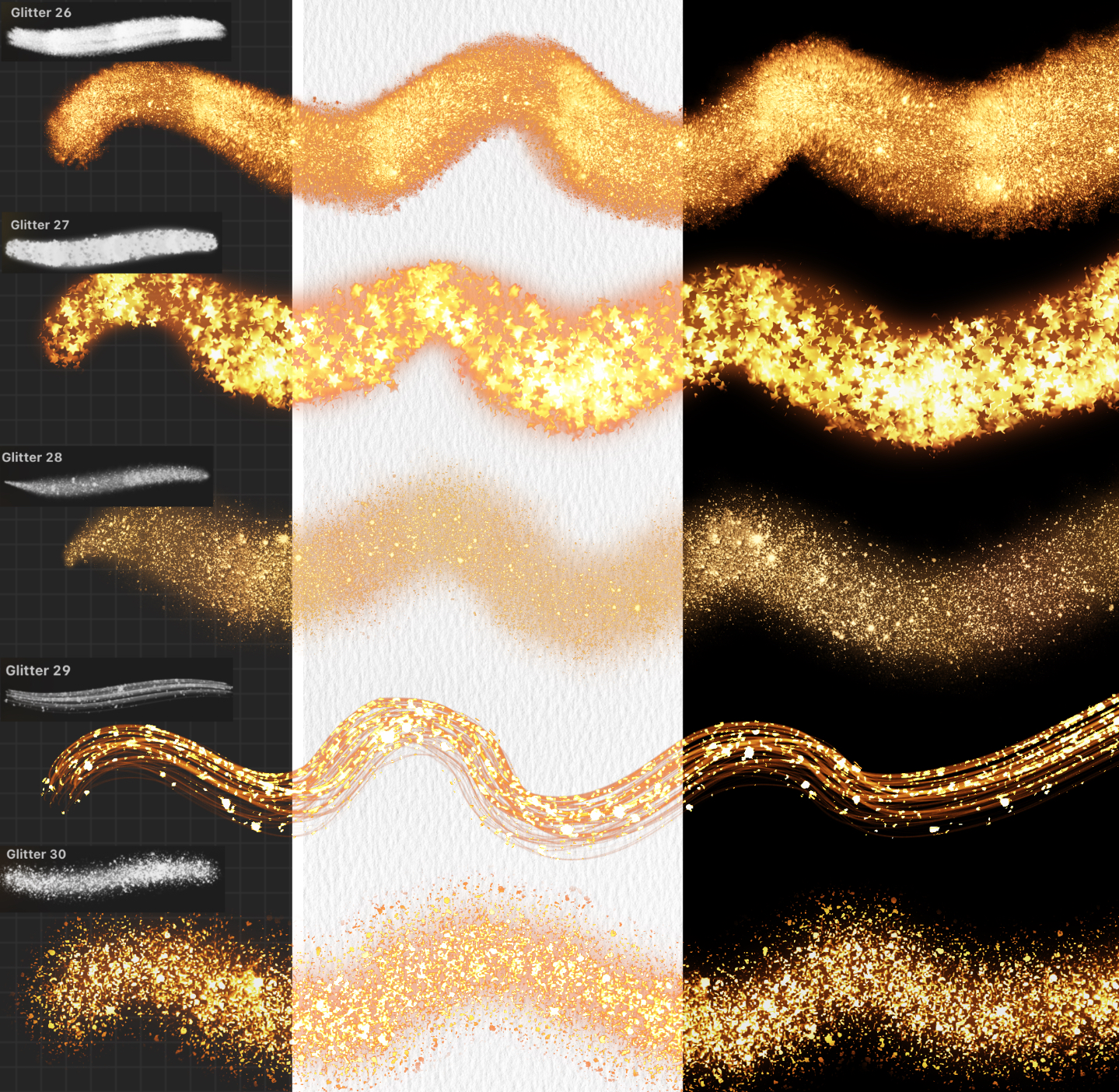 Glitter Brushes for Procreate: Sparkly Digital Art Brush Set - Pack 1 - Image 7