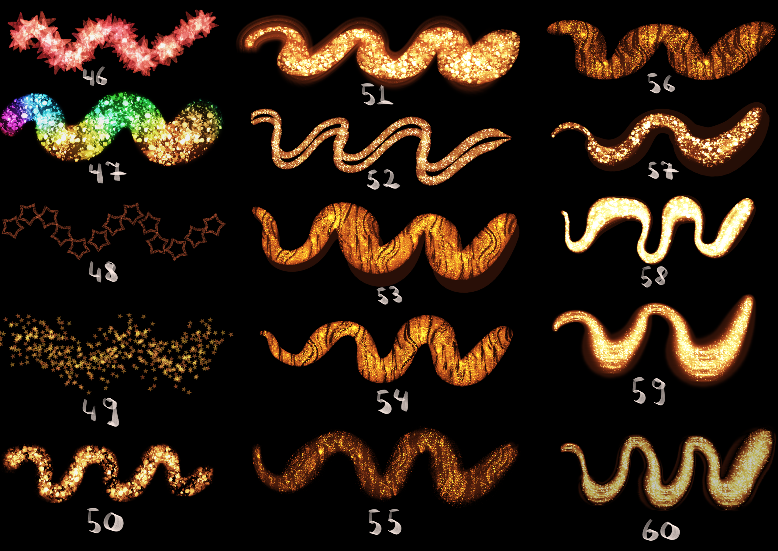 67 Glitter Brushes for Procreate ✨ Bonus Stamps & Swatches - Image 5