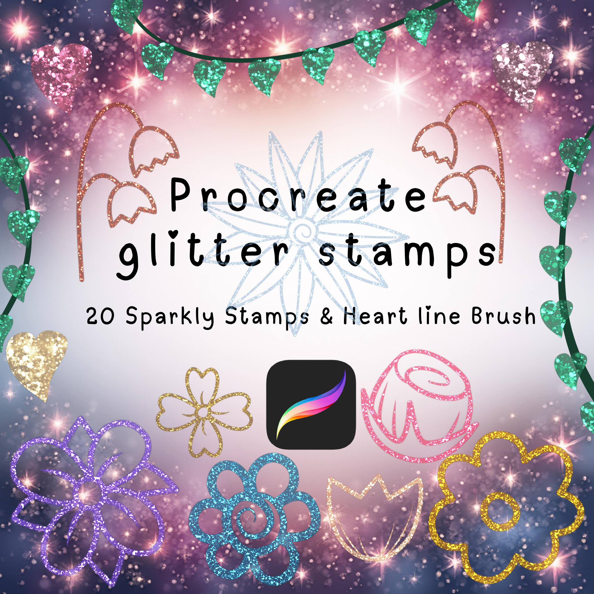 Procreate Glitter Stamps