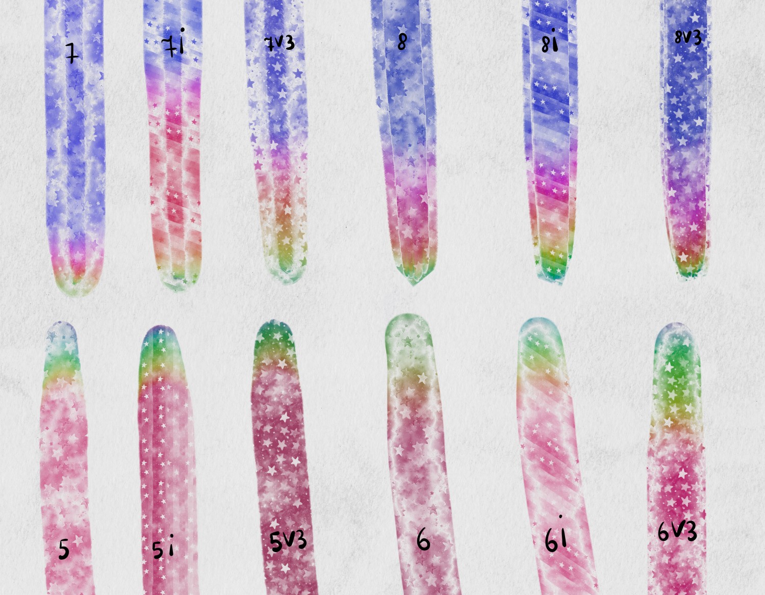 24 Crazy Stars Procreate Brushes ✨ Rainbow Glitter & Watercolor Effects - Image 3