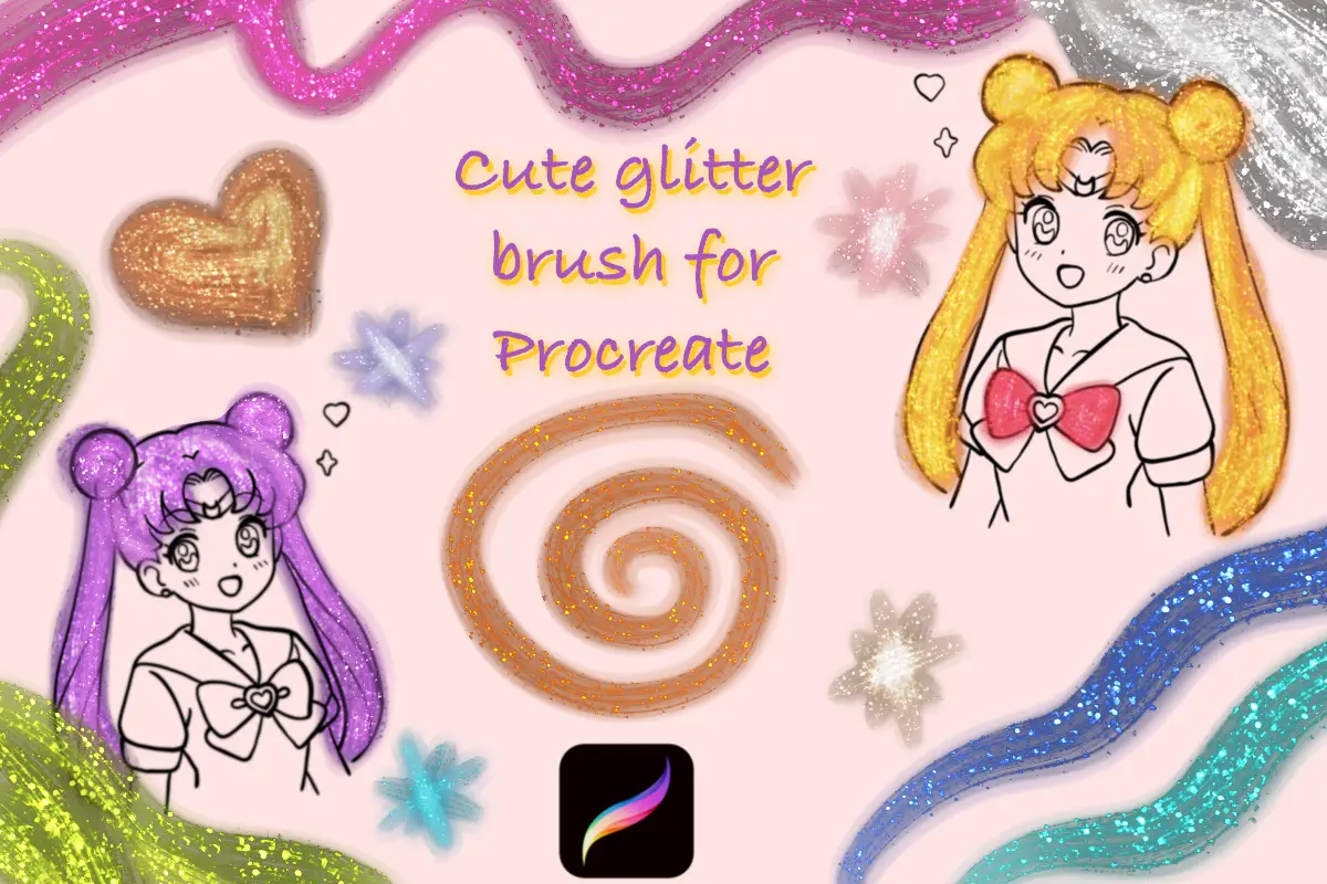 Glitter Brush for Procreate | Kawaii Sparkle Effect
