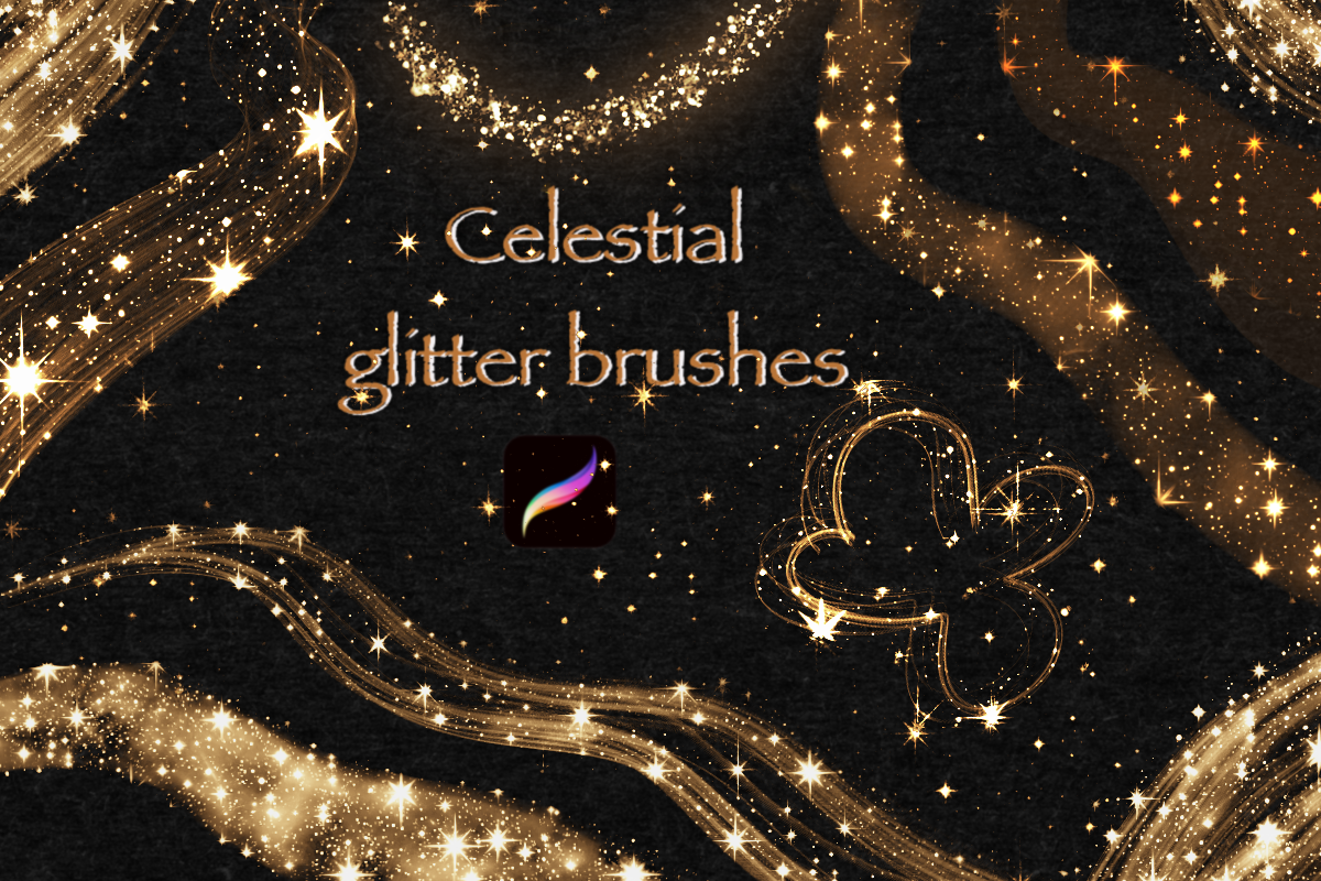 celestial glitter brushes procreate