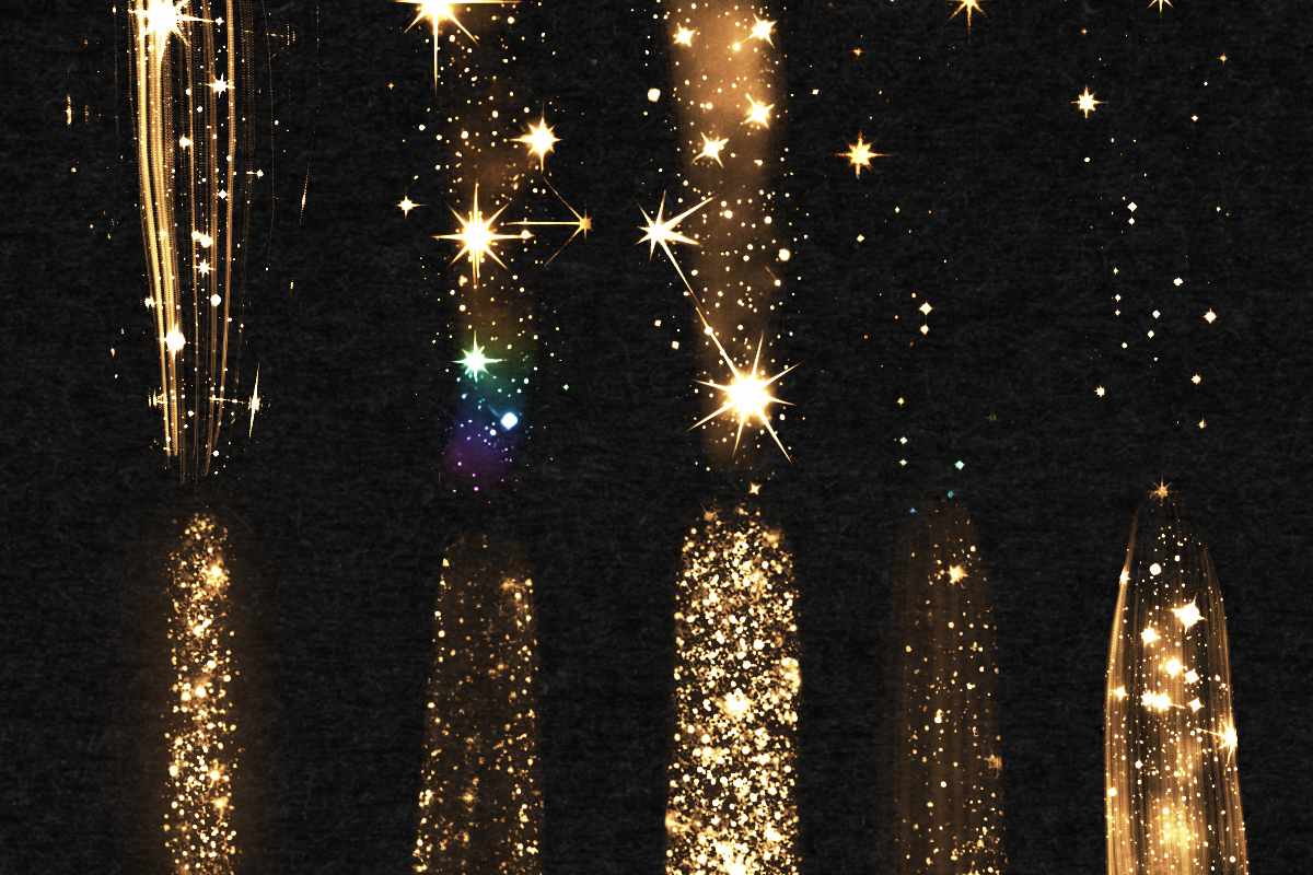 21 Celestial Glitter Brushes Procreate ✨ Gold Star & Sparkle Effects - Image 3