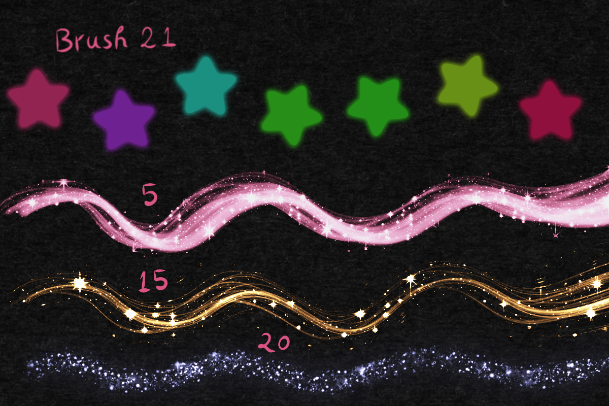 21 Celestial Glitter Brushes Procreate ✨ Gold Star & Sparkle Effects - Image 4