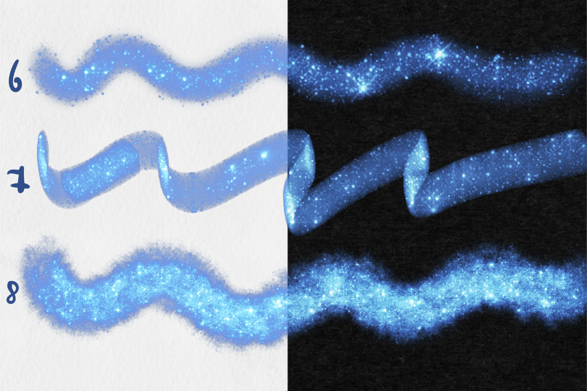 11 Spectral Bloom Glitter Brushes ✨ Magical Procreate Brush Set - Image 3