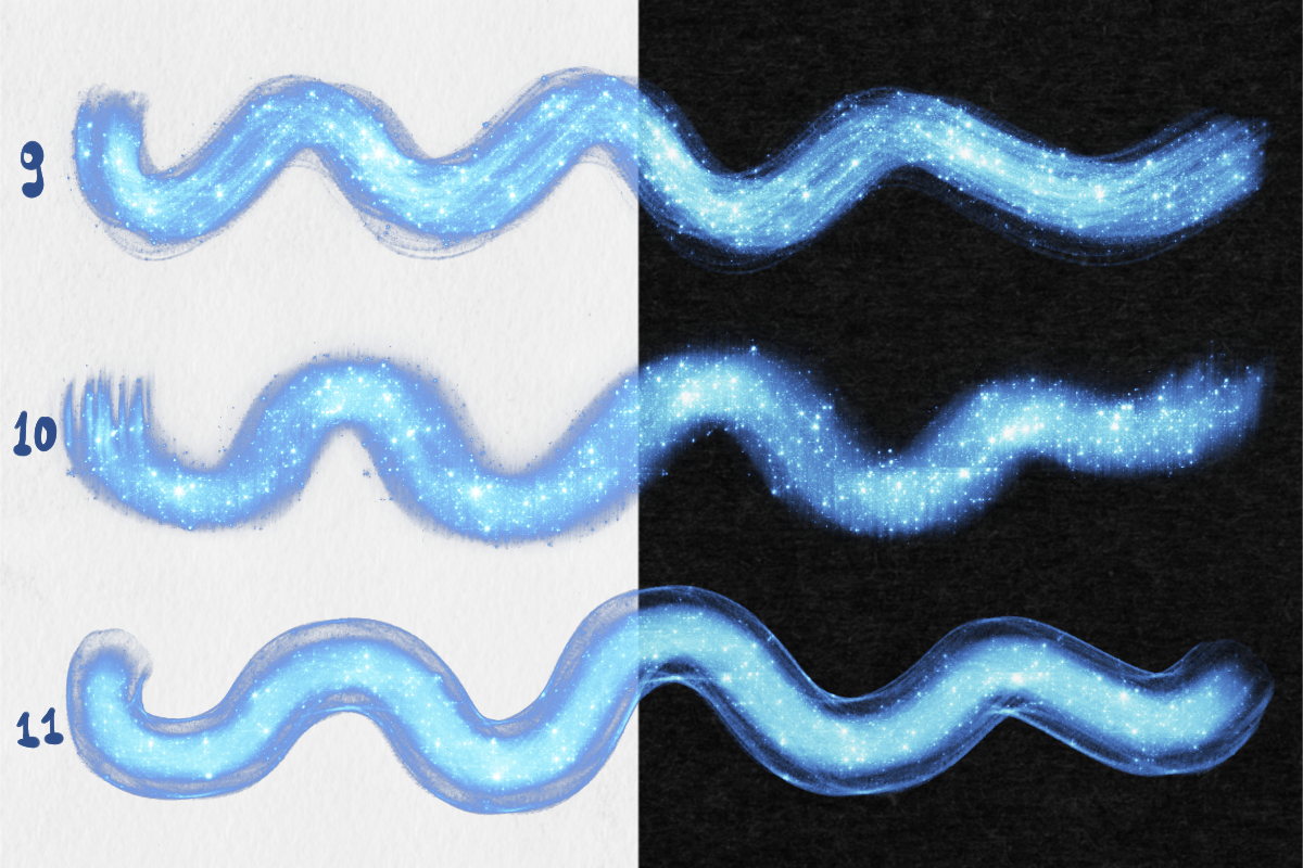 11 Spectral Bloom Glitter Brushes ✨ Magical Procreate Brush Set - Image 4