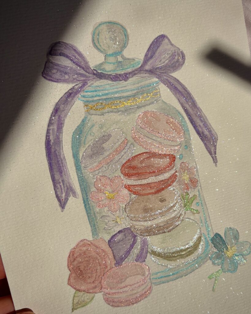glitter macaroons