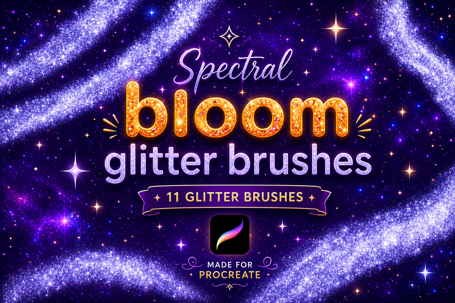 Spectral Bloom Glitter Brushes