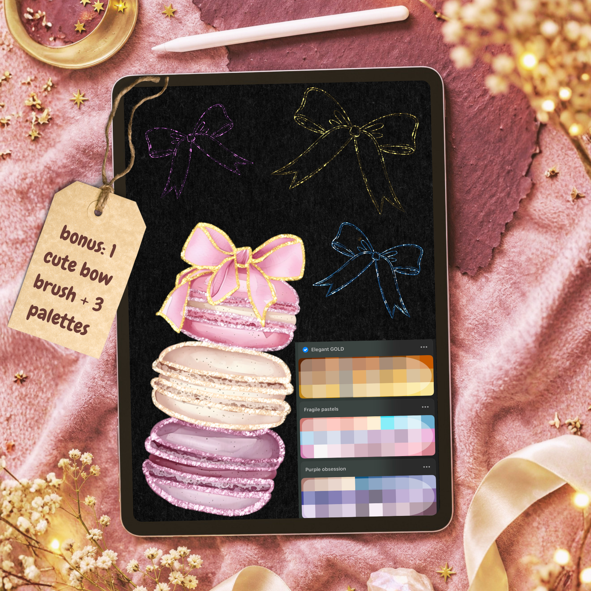 67 Glitter Brushes for Procreate ✨ Bonus Stamps & Swatches - Image 13