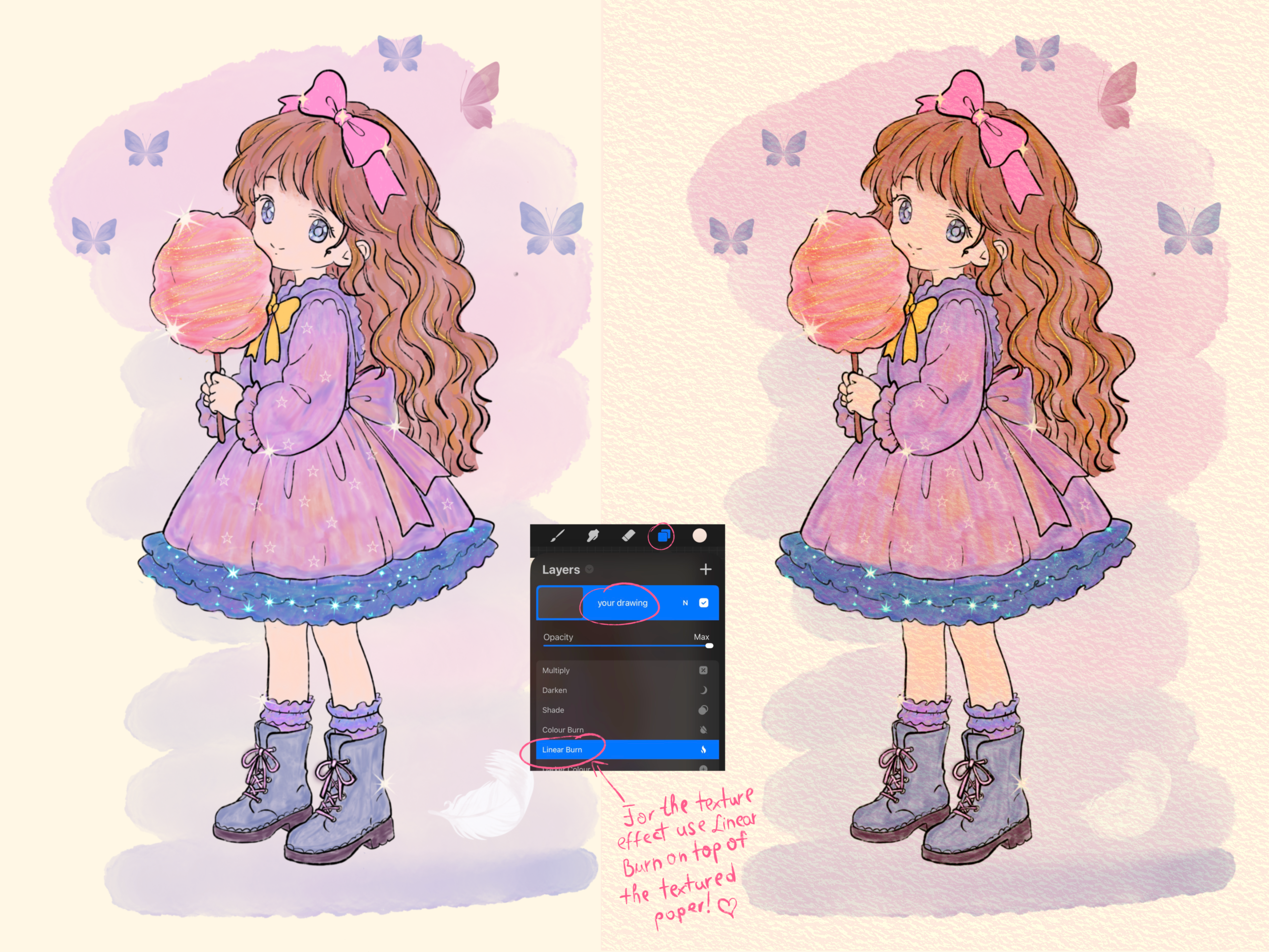 Cotton Candy Brush Set for Procreate – 40 Watercolor Brushes - Image 10