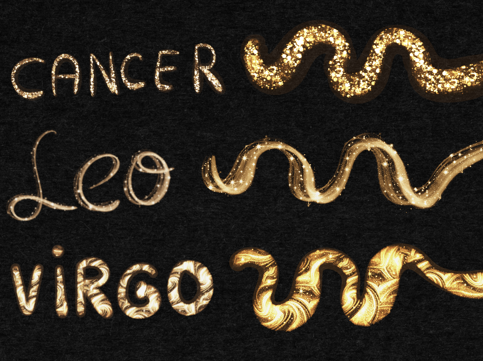 Zodiac Procreate Glitter Brushes β 12 Celestial Astrology Brushes - Image 3
