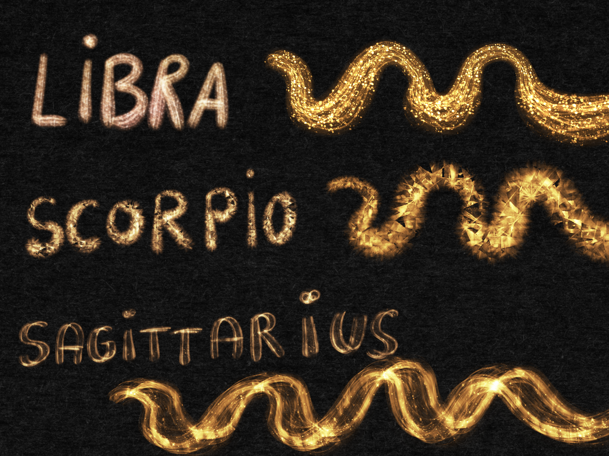 Zodiac Procreate Glitter Brushes β 12 Celestial Astrology Brushes - Image 4