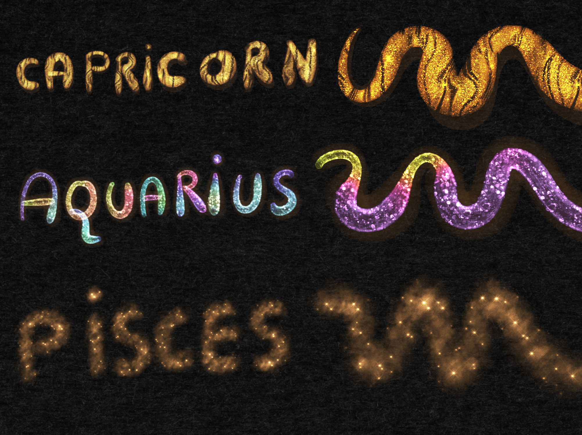 Zodiac Procreate Glitter Brushes β 12 Celestial Astrology Brushes - Image 5