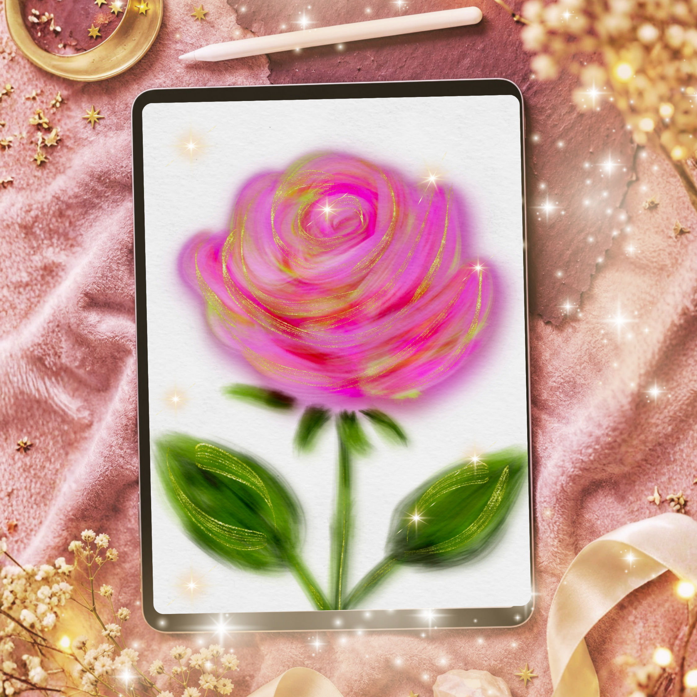Cotton Candy Brush Set for Procreate – 40 Watercolor Brushes - Image 3