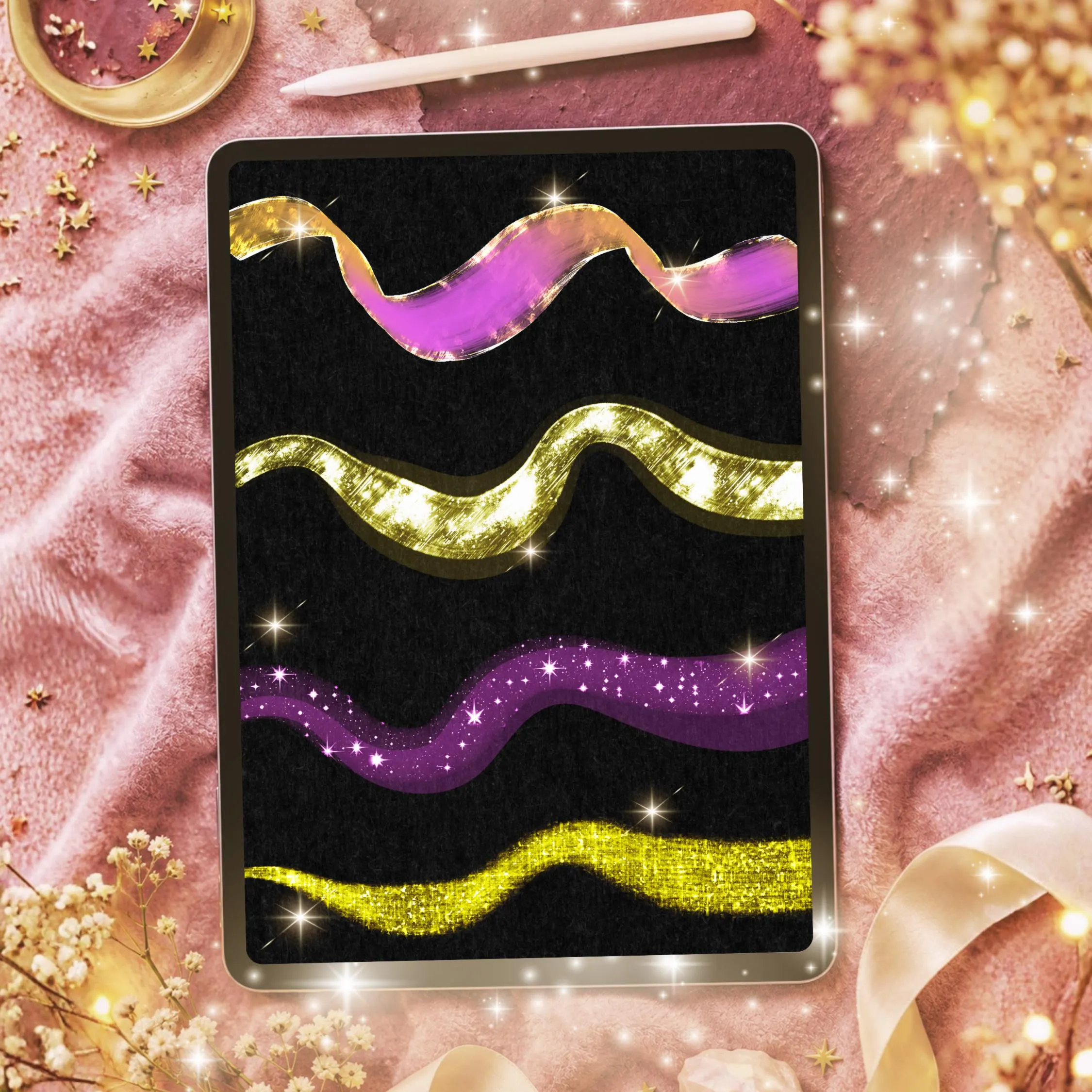 20 Glitter & Shimmer Procreate Brushes – Multicolor Sparkle Brush Set - Image 3